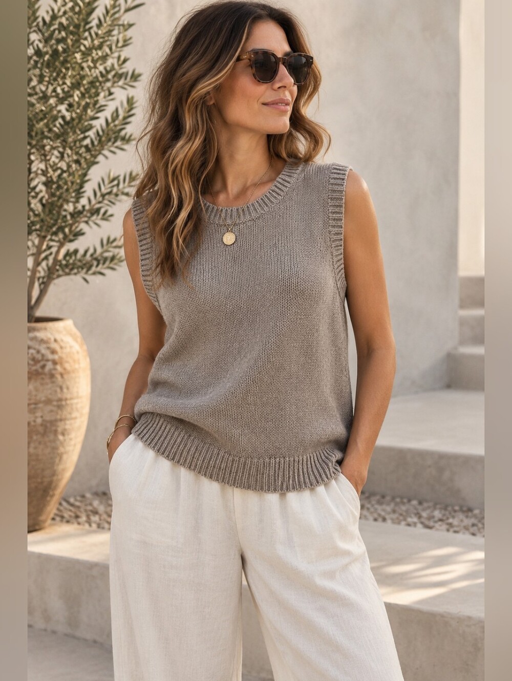 Outerknown Sleeveless Knit Sweater Top